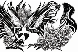 female nephilim descending to earth tattoo idea