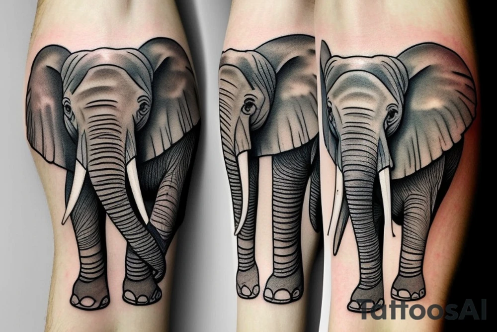 Elephant and heron tattoo idea