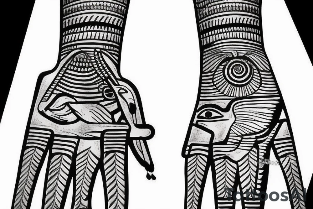 Egyptian pharaoh hand tattoo tattoo idea