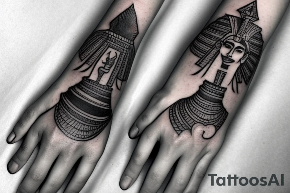 Egyptian pharaoh hand tattoo tattoo idea