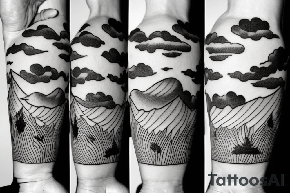 clouds, hot air ballon, journey tattoo idea