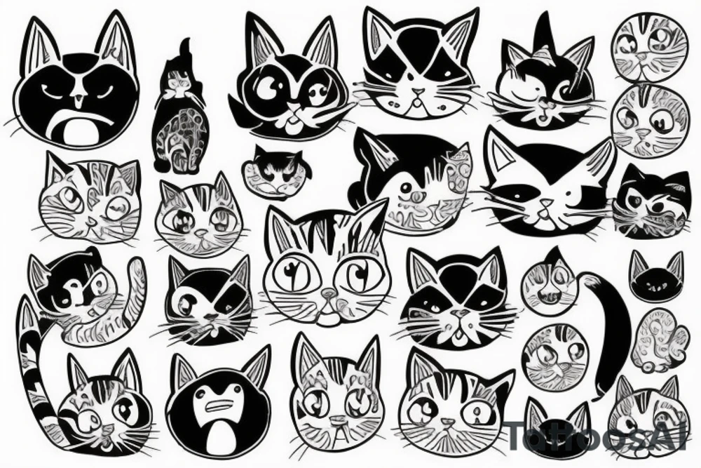 Sunrise cat tattoo idea