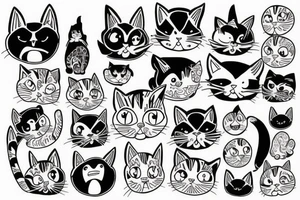 Sunrise cat tattoo idea