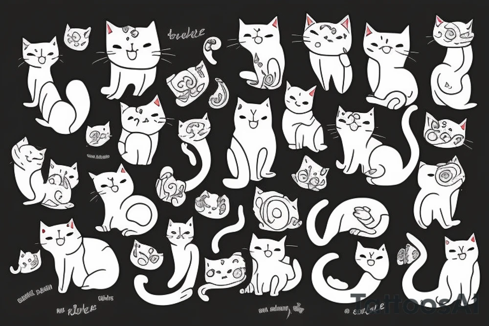 Sunrise cat tattoo idea