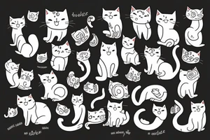 Sunrise cat tattoo idea