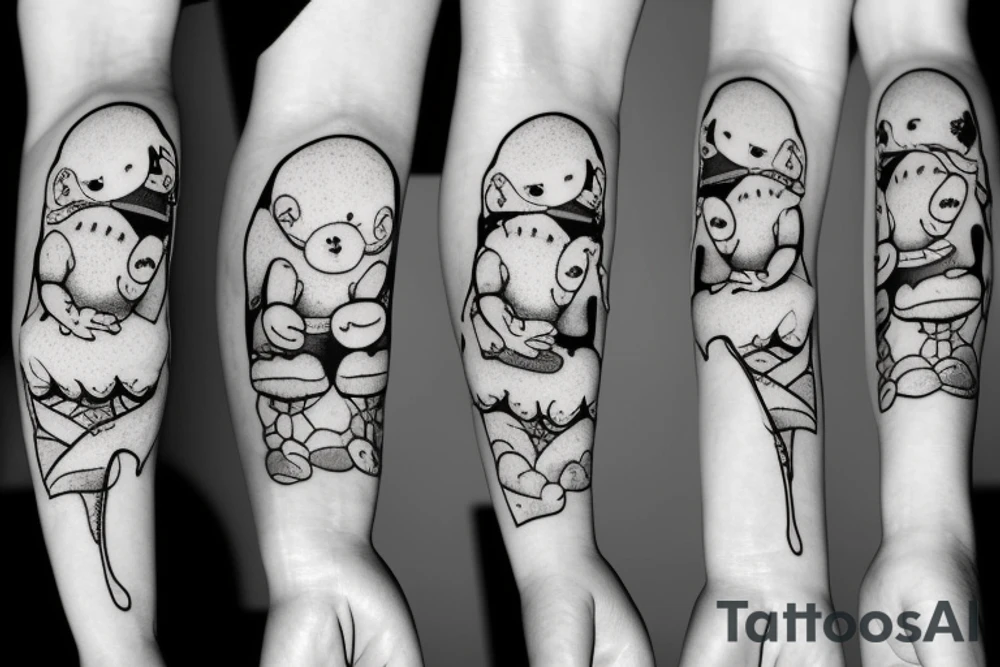 adipose cute 2 arms 2 legs small tattoo idea