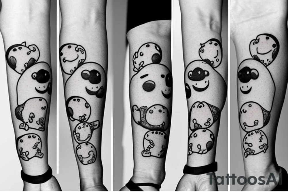 adipose cute 2 arms 2 legs small multiple tattoo idea