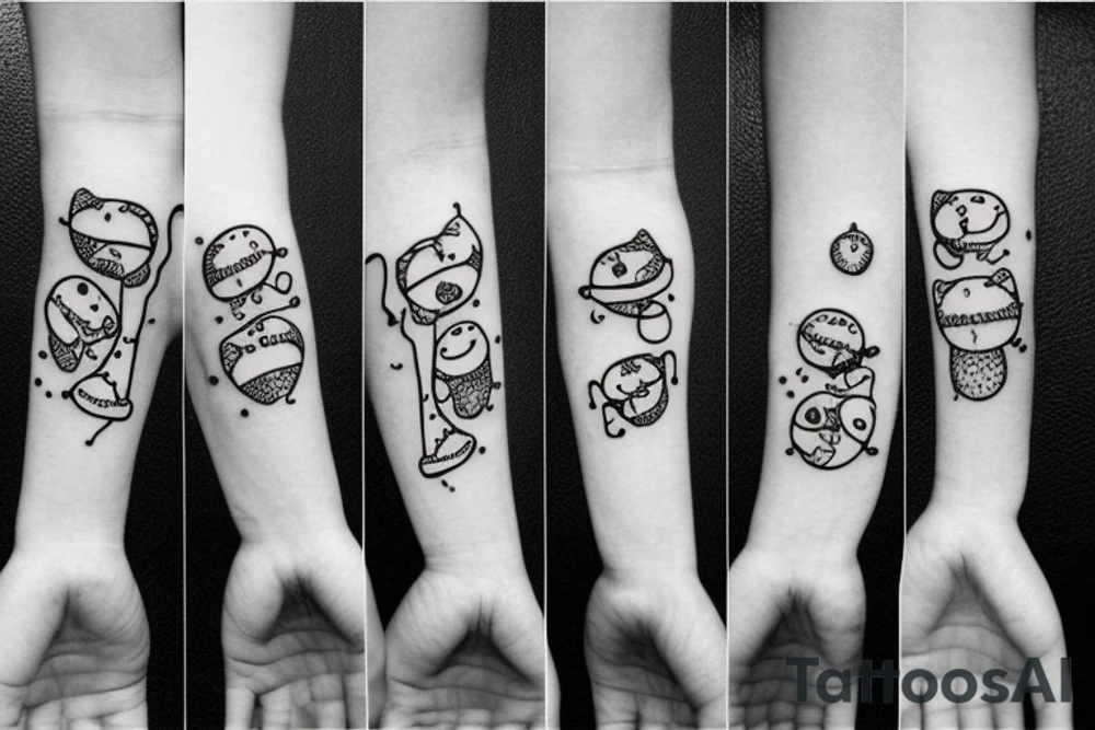 adipose cute 2 arms 2 legs small multiple tattoo idea