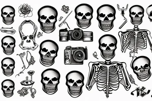 Skeleton holding a camera tattoo idea