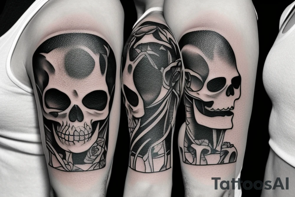Skeleton holding a camera tattoo idea