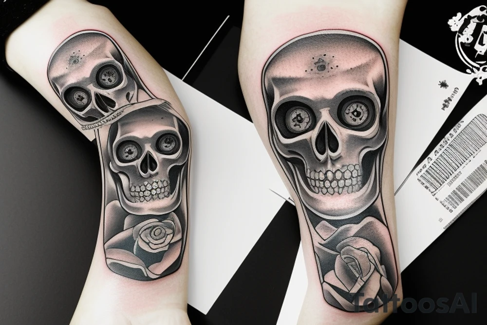 Skeleton holding a camera tattoo idea