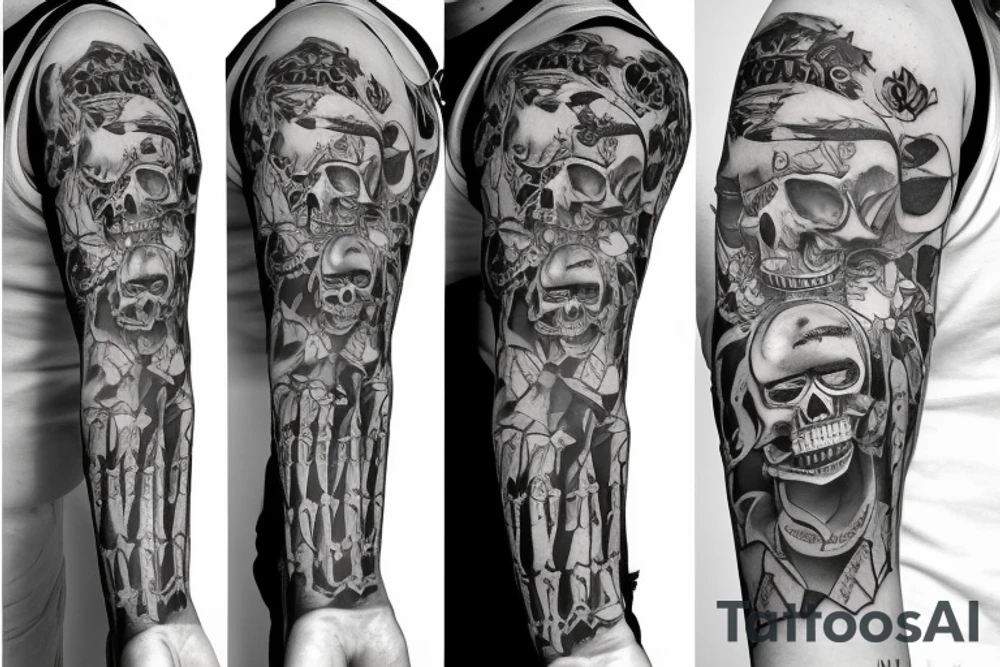 Skeleton holding a camera tattoo idea