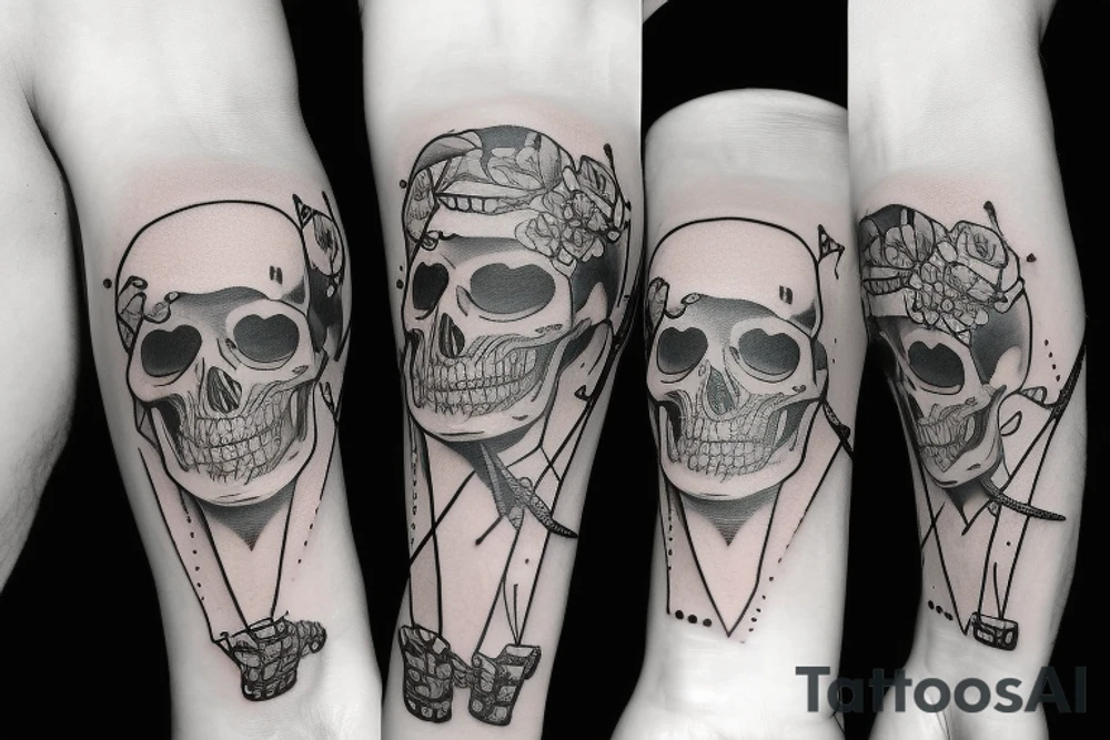 Skeleton holding a camera tattoo idea