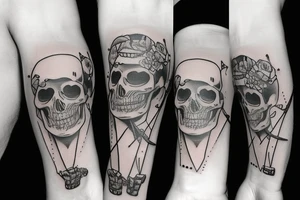 Skeleton holding a camera tattoo idea