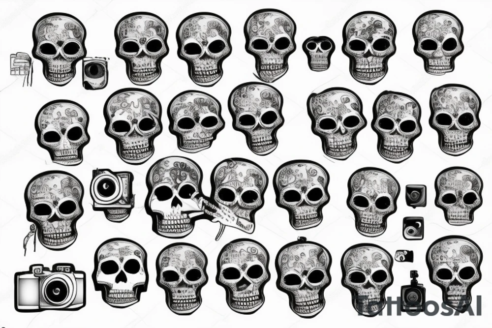 Skeleton holding a camera tattoo idea
