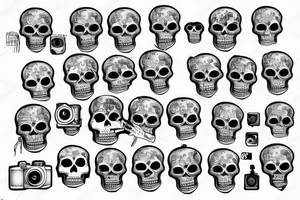 Skeleton holding a camera tattoo idea