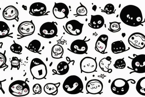 adipose cute 2 arms 2 legs small multiples tattoo idea