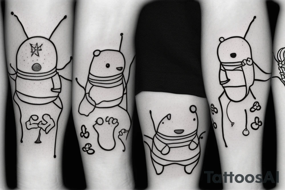 adipose cute 2 arms 2 legs small multiples tattoo idea