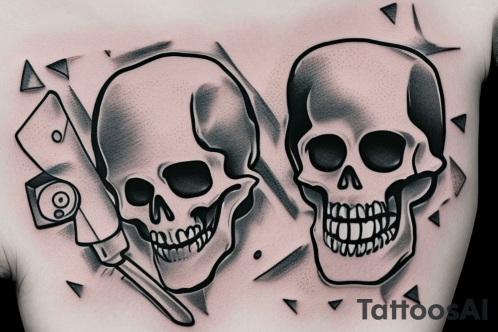 Skeleton holding a camera tattoo idea