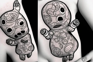 adipose cute creature with 2 arms 2 legs small multiples tattoo idea