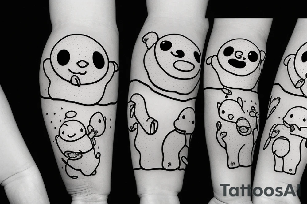 an adipose cute creature with 2 arms 2 legs small multiples tattoo idea an adipose cute creature with 2 arms 2 legs small multiples tattoo idea