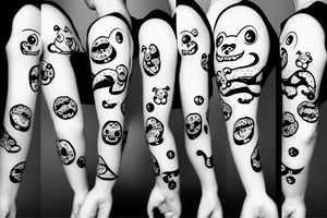 cute adipose creatures climbing down tattoo idea