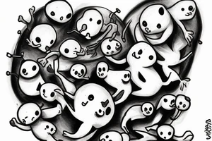 cute adipose creatures climbing down tattoo idea
