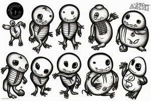 cute adipose creatures climbing down tattoo idea