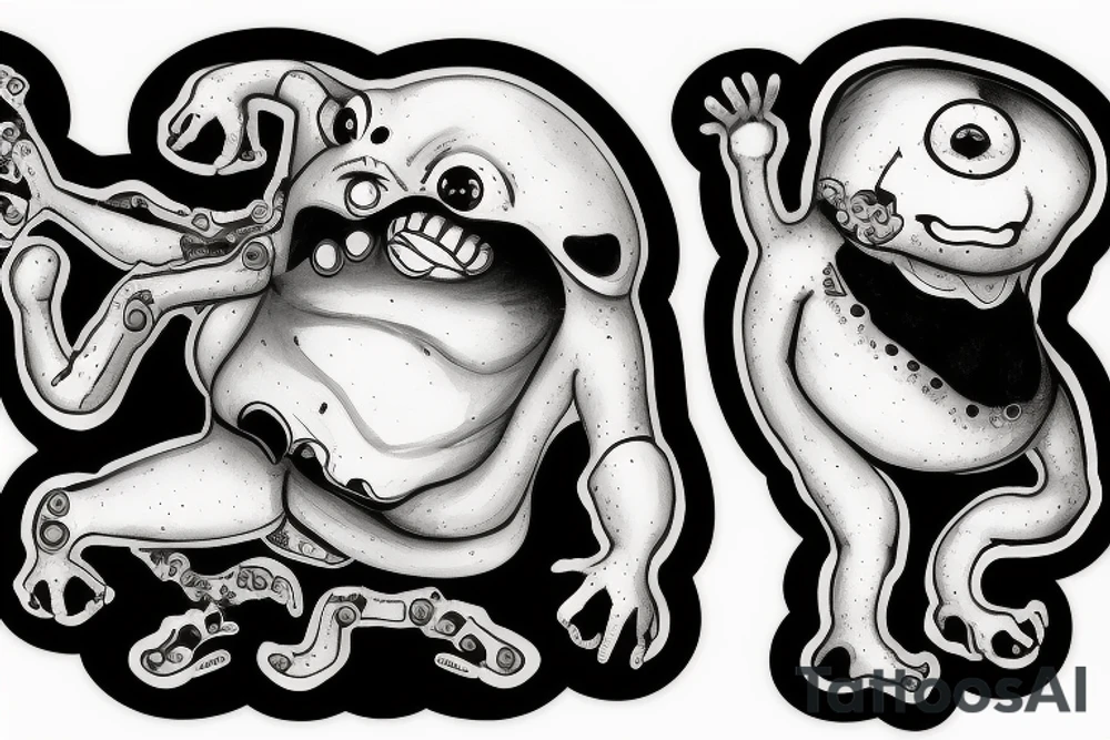 horrifying adipose creatures climbing down tattoo idea horrifying adipose creatures climbing down tattoo idea