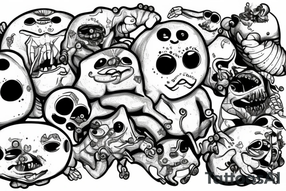 horrifying adipose creatures climbing down tattoo idea horrifying adipose creatures climbing down tattoo idea
