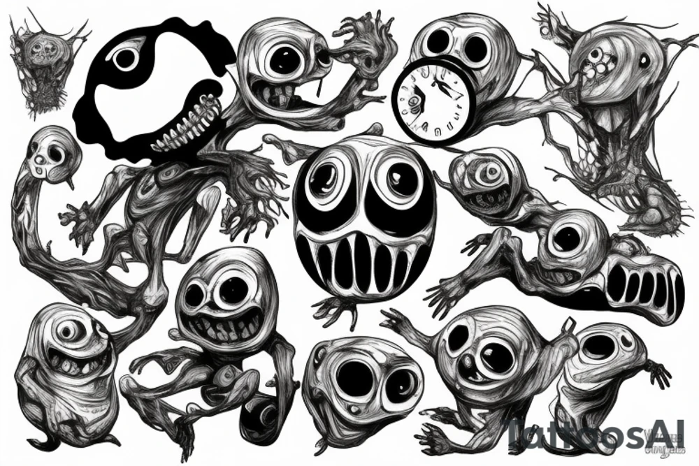 ominous adipose creatures climbing down tattoo idea ominous adipose creatures climbing down tattoo idea