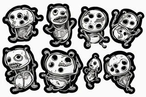 ominous adipose creatures climbing down themselves tattoo idea
