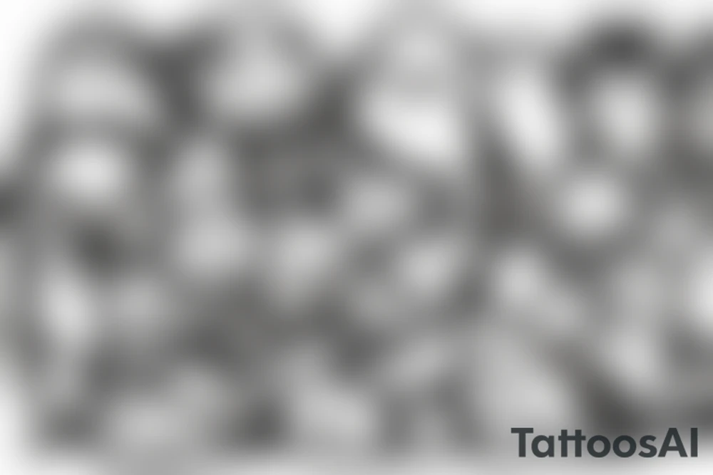 ominous adipose creatures climbing down themselves in a pile tattoo idea
