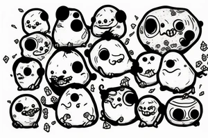 sixty-seven frightening adipose creatures tattoo idea