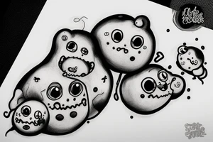 sixty-seven frightening adipose creatures tattoo idea