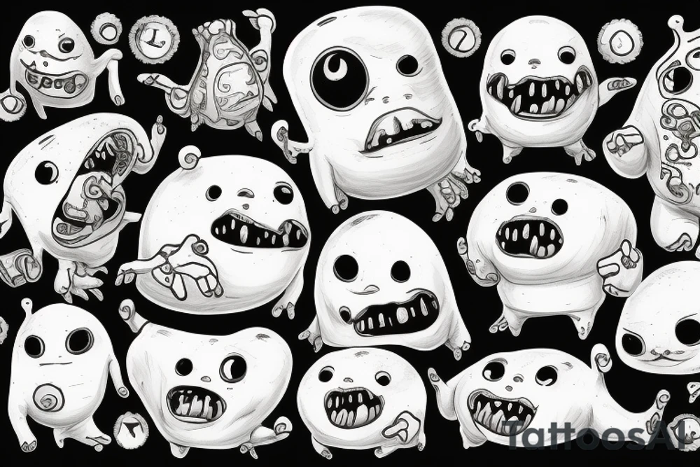 sixty-seven horrifying adipose creatures tattoo idea