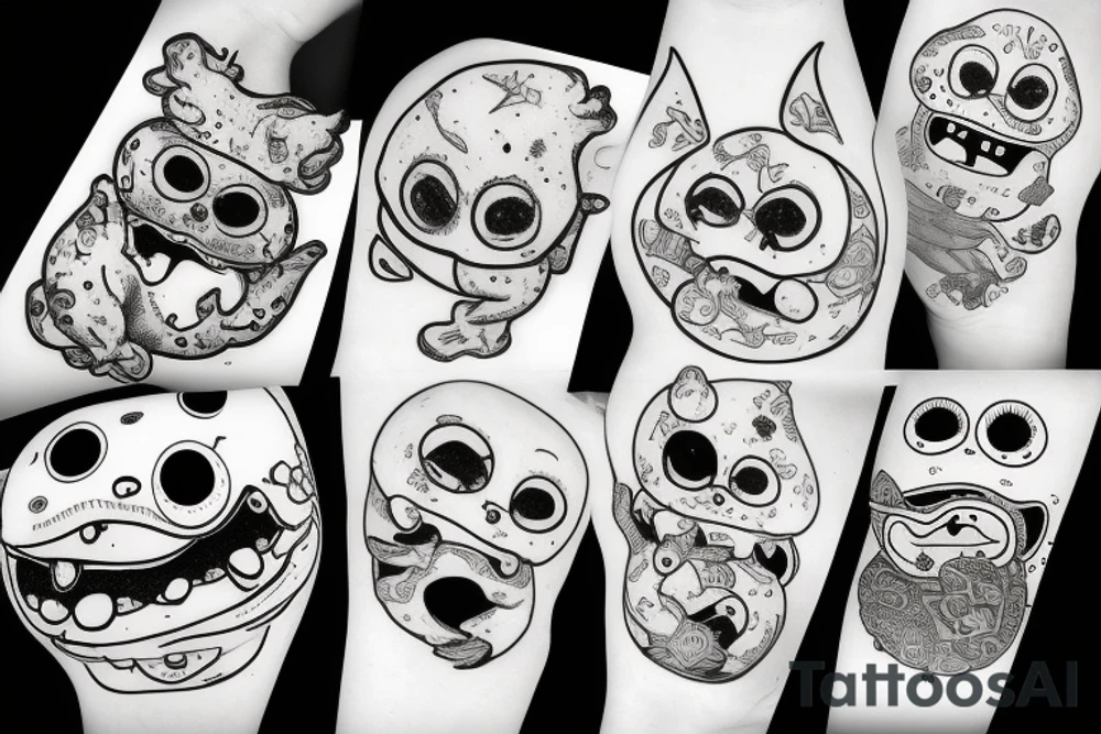 sixty-seven horrifying adipose creatures tattoo idea