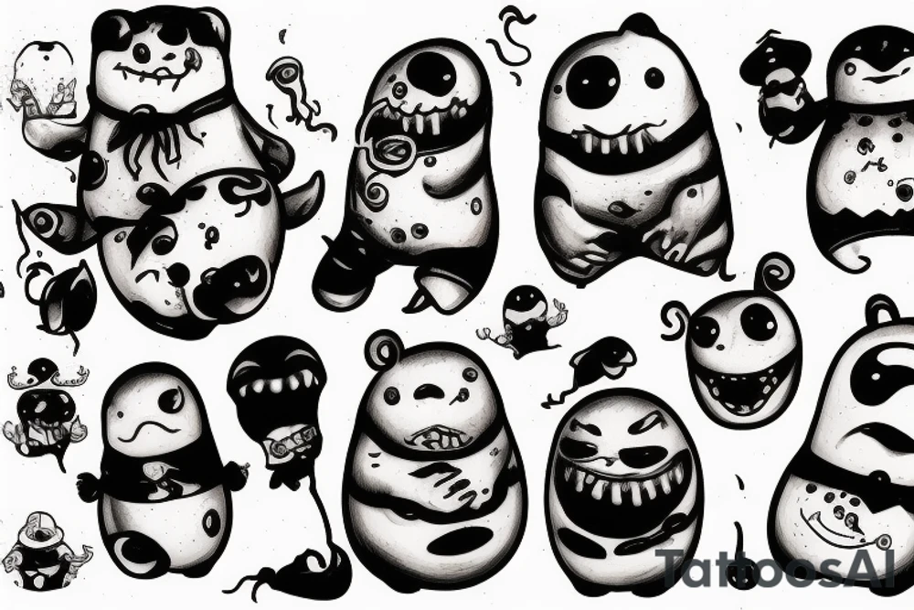 sixty-seven horrifying adipose creatures tattoo idea