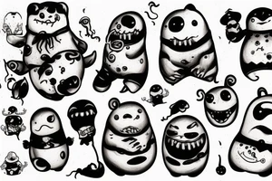 sixty-seven horrifying adipose creatures tattoo idea