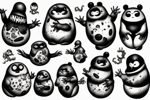 sixty-seven horrifying adipose creatures tattoo idea