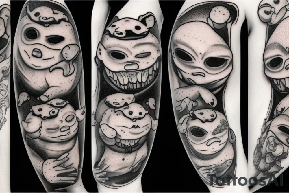 sixty-seven horrifying adipose creatures tattoo idea