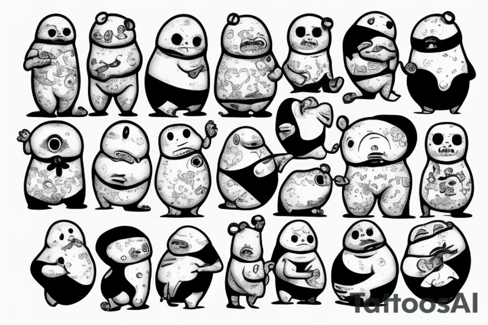 sixty-seven horrifying adipose creatures tattoo idea