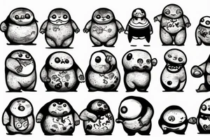 sixty-seven horrifying adipose creatures tattoo idea