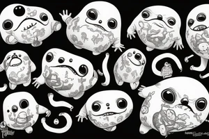 sixty-seven horrifying adipose creatures tattoo idea