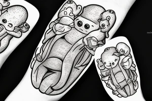 sixty-seven horrifying adipose creatures tattoo idea