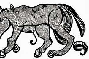 A horse with a monkey on top. tattoo idea