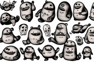 sixty-seven horrifying adipose creatures tattoo idea