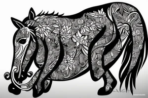 A horse with a monkey on top. tattoo idea