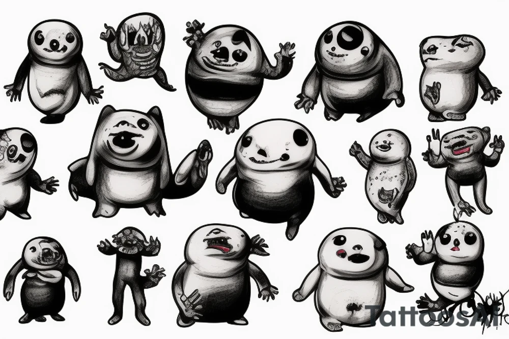 sixty-seven horrifying adipose creatures tattoo idea