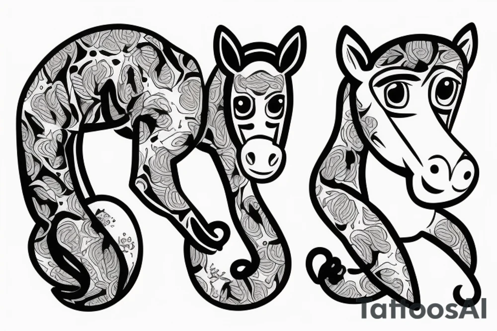 A horse with a monkey on top. tattoo idea